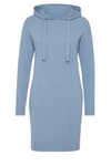 Hellblaues Strickkleid mit Kapuze – Gemütlich & Lässig