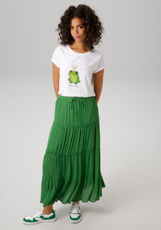 Aniston White Tiered Maxi Skirt – Boho-Inspired Lightweight Skirt