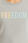 Pastellfarbenes FREEDOM Sweatshirt – Hellgrau