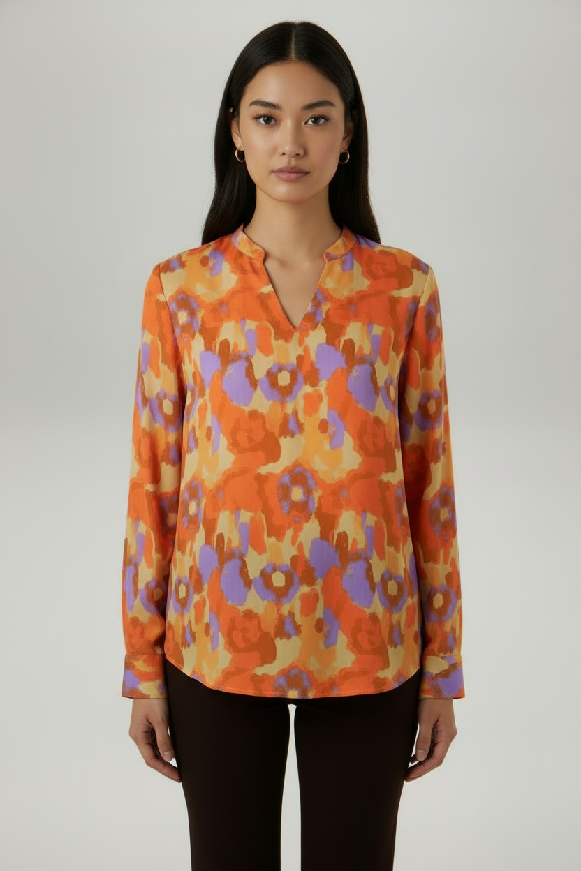 Front View – Abstract Floral Blouse