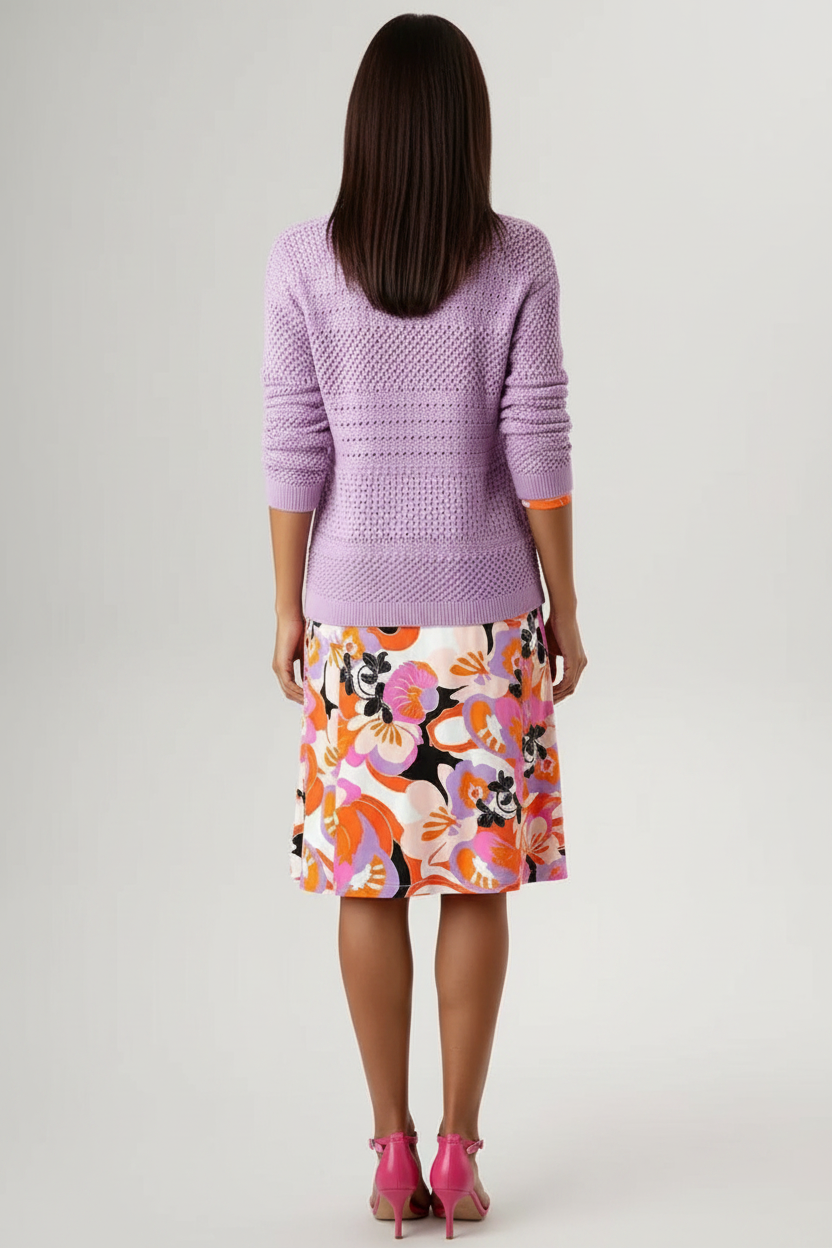 Cardigan in Helllila – Relaxed Fit mit Knopfleiste